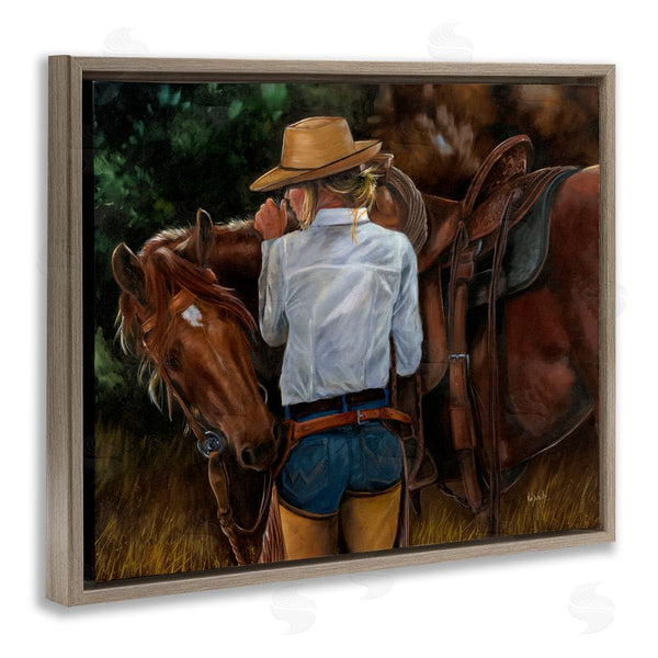 Stupell Industries Victoria Schultz | Cowgirl Tending To Horse Wall Art