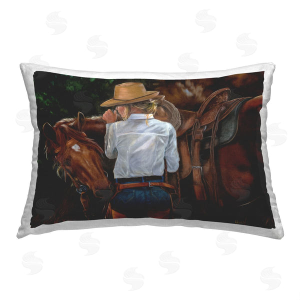 stupell industries Victoria Schultz | Cowgirl with Saddled Horse