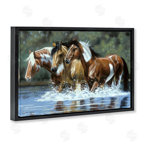 Stupell Industries Victoria Schultz | Heading Upstream Horses