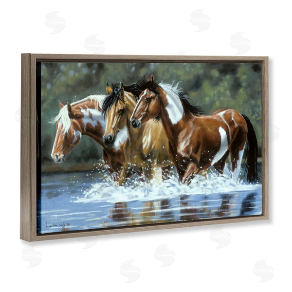 Stupell Industries Victoria Schultz | Heading Upstream Horses