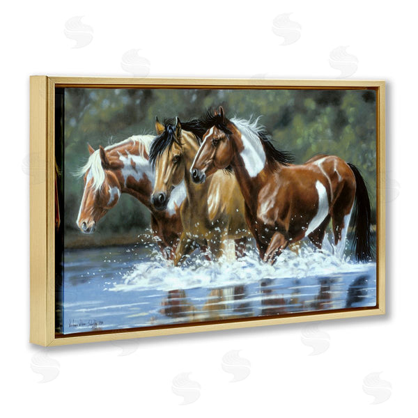Stupell Industries Victoria Schultz | Heading Upstream Horses