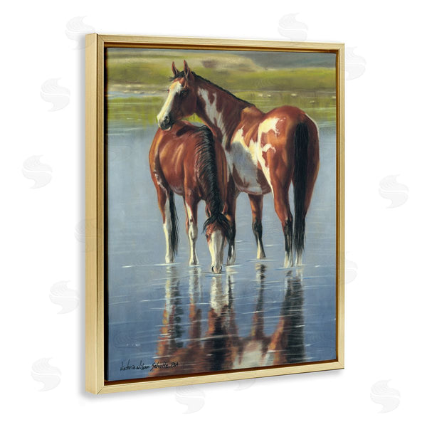 Stupell Industries Victoria Schultz | Horse And Foal Splashing