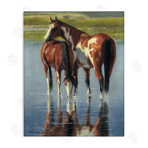 stupell industries Victoria Schultz | Horse and Foal Splashing