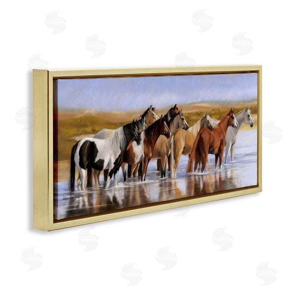Stupell Industries Victoria Schultz | Horse Herd In River Wall Art