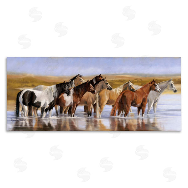 stupell industries Victoria Schultz | Horse Herd in River Wall Art