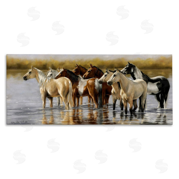 stupell industries Victoria Schultz | Horse Herd Splashing Wall Art