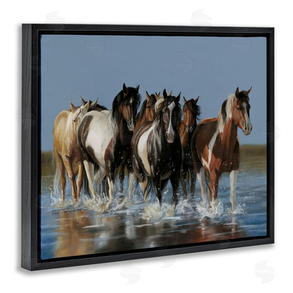 Stupell Industries Victoria Schultz | Horses Running Through River