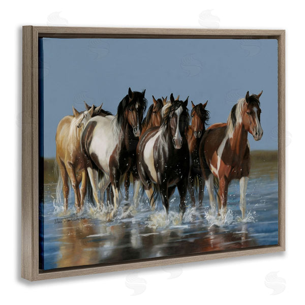 Stupell Industries Victoria Schultz | Horses Running Through River