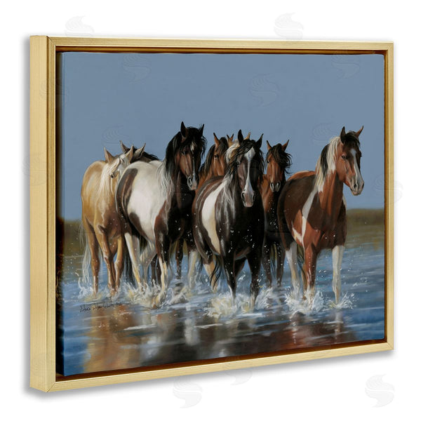 Stupell Industries Victoria Schultz | Horses Running Through River
