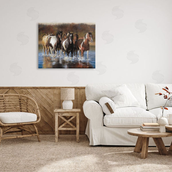 Stupell Industries Victoria Schultz | Horses Splashing Shallow Pond Wall Art