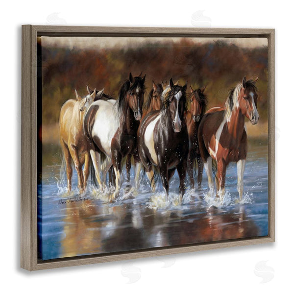Stupell Industries Victoria Schultz | Horses Splashing Shallow Pond Wall Art
