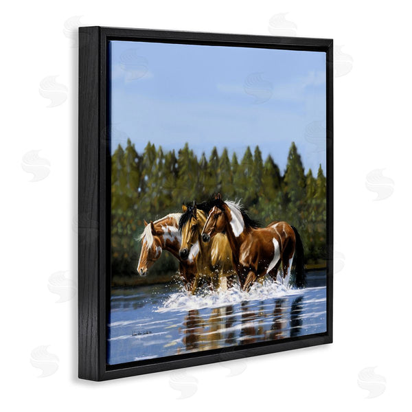 Stupell Industries Victoria Schultz | Horses Upstream Splashing