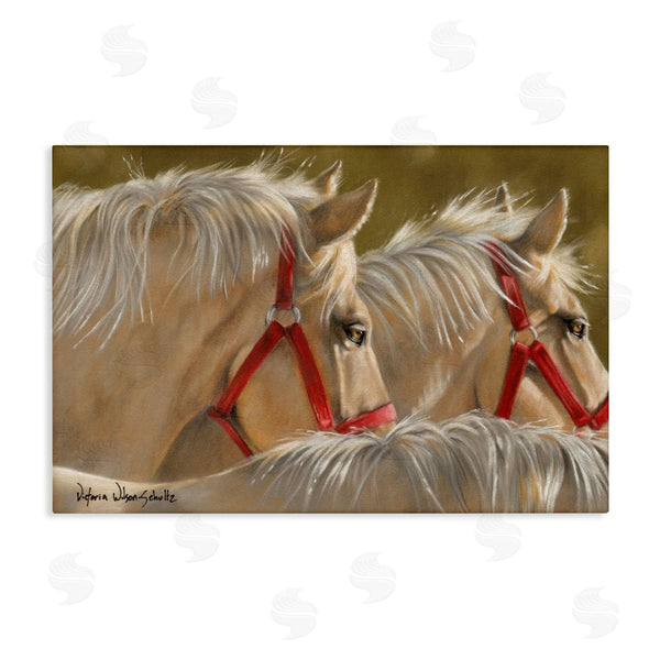 stupell industries Victoria Schultz | Horses with Red Bridles