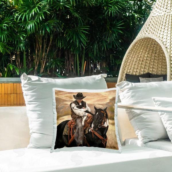 Stupell Industries Victoria Schultz | Loving Cowboy With Animals Printed Throw Pillow