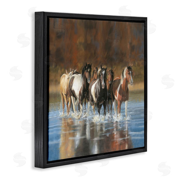 Stupell Industries Victoria Schultz | River And Horses Scenery