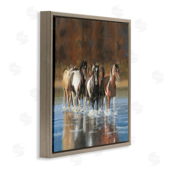 Stupell Industries Victoria Schultz | River And Horses Scenery
