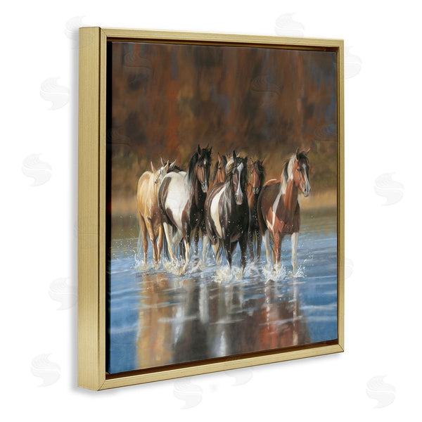 Stupell Industries Victoria Schultz | River And Horses Scenery