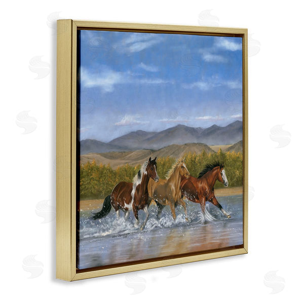 Stupell Industries Victoria Schultz | Splashing River Horses