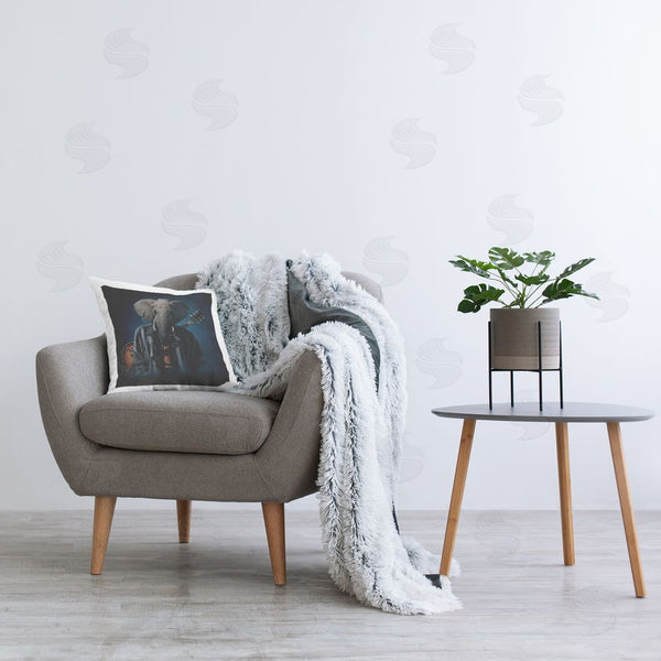 Stupell Industries Vincent Hie | Elephant Cooper Musician Printed Throw Pillow