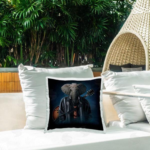 Stupell Industries Vincent Hie | Elephant Cooper Musician Printed Throw Pillow