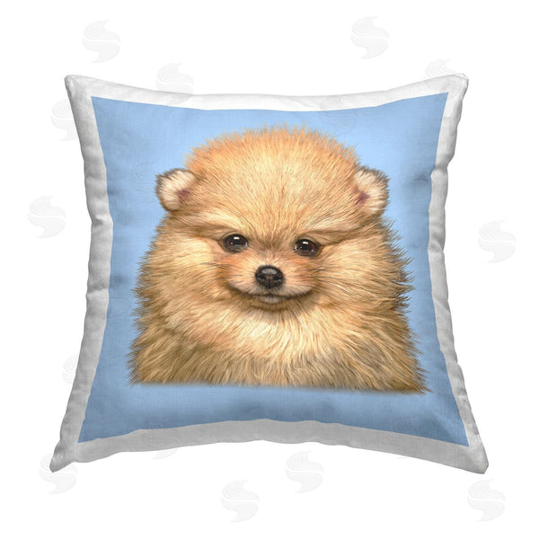 stupell industries Vincent Hie | Pomeranian Dog Face Printed Throw Pillow