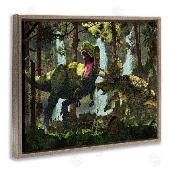 Stupell Industries Vincent Hie | Protection Dinosaurs Landscape