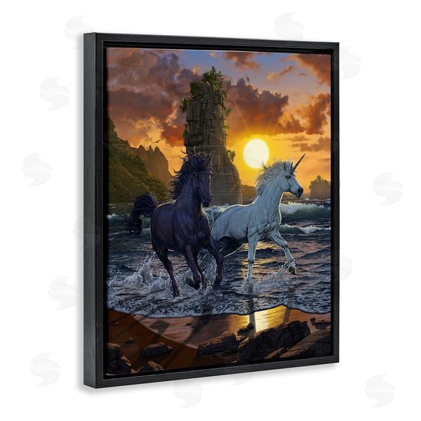 Stupell Industries Vincent Hie | Unicorns In Sunset Wall Art