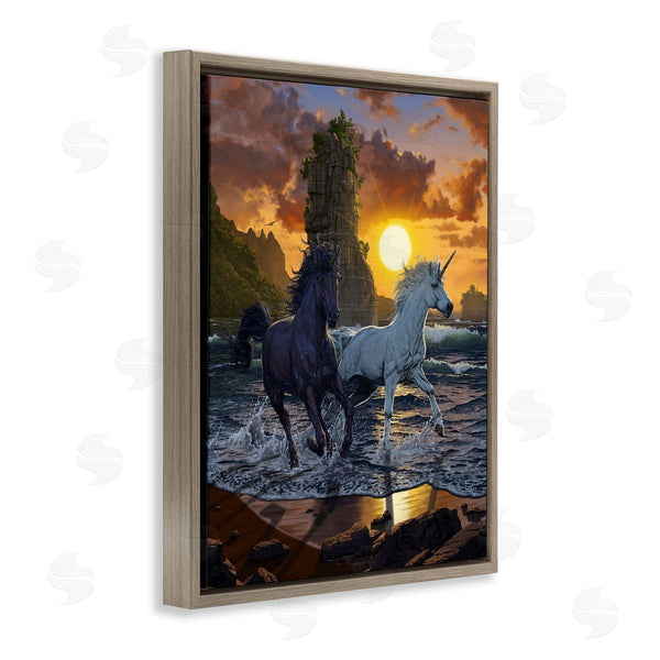 Stupell Industries Vincent Hie | Unicorns In Sunset Wall Art