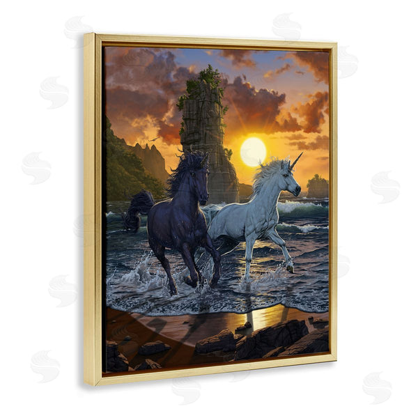 Stupell Industries Vincent Hie | Unicorns In Sunset Wall Art