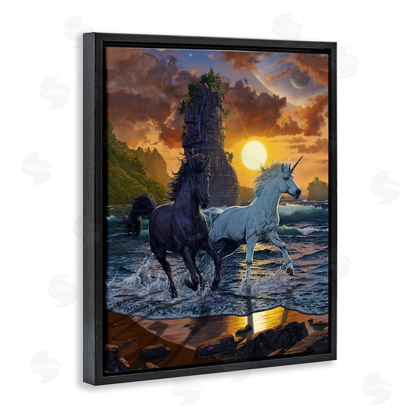 Stupell Industries Vincent Hie | Unicorns On Beach Wall Art