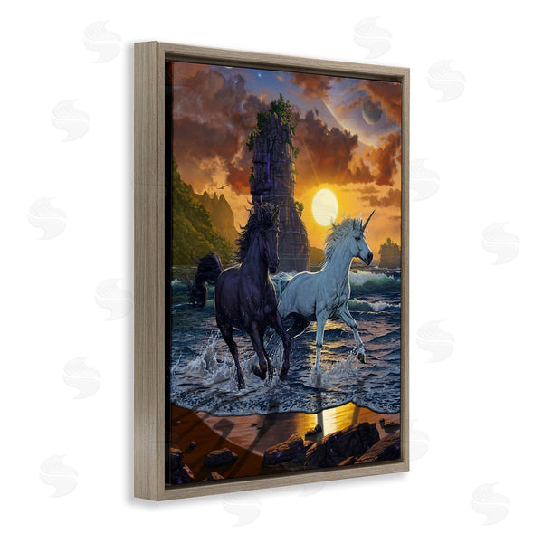 Stupell Industries Vincent Hie | Unicorns On Beach Wall Art