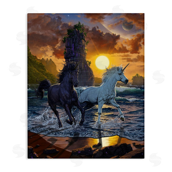 stupell industries Vincent Hie | Unicorns on Beach Wall Art