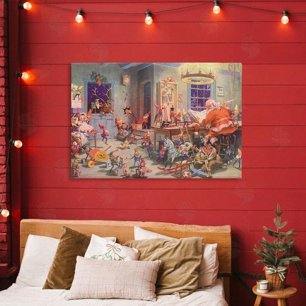 Stupell Industries Vintage Hustle | Santa's Elves Antique Scene Wall Art
