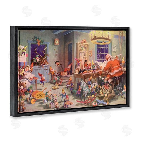 Stupell Industries Vintage Hustle | Santa's Elves Antique Scene Wall Art