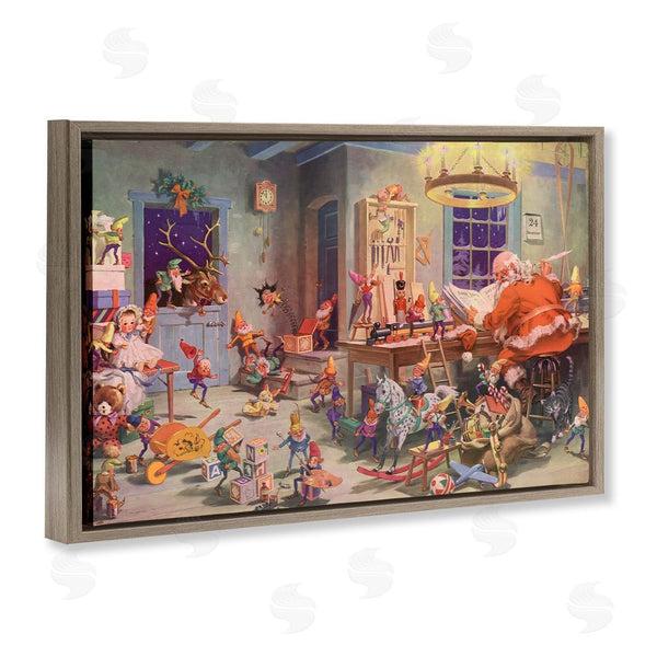 Stupell Industries Vintage Hustle | Santa's Elves Antique Scene Wall Art