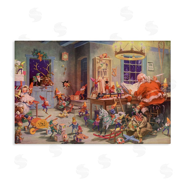stupell industries Vintage Hustle | Santa's Elves Antique Scene Wall Art