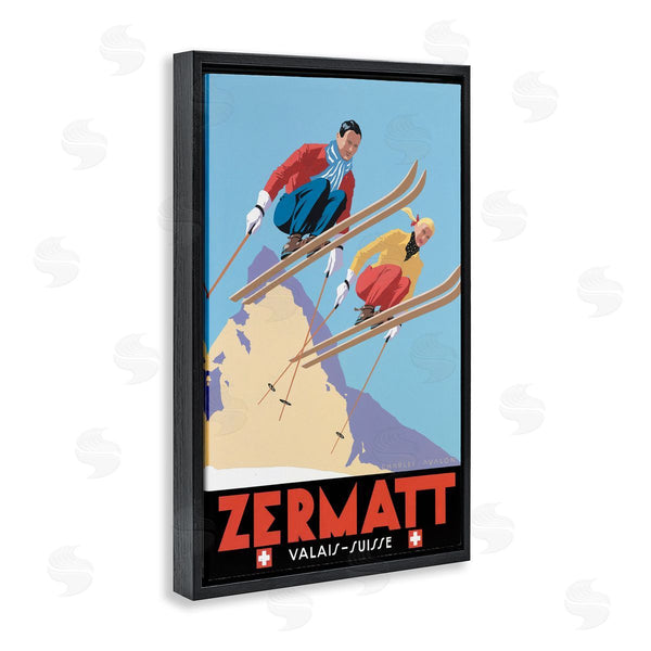 Stupell Industries Vintage Lavoie | Vintage Zermatt Skiing