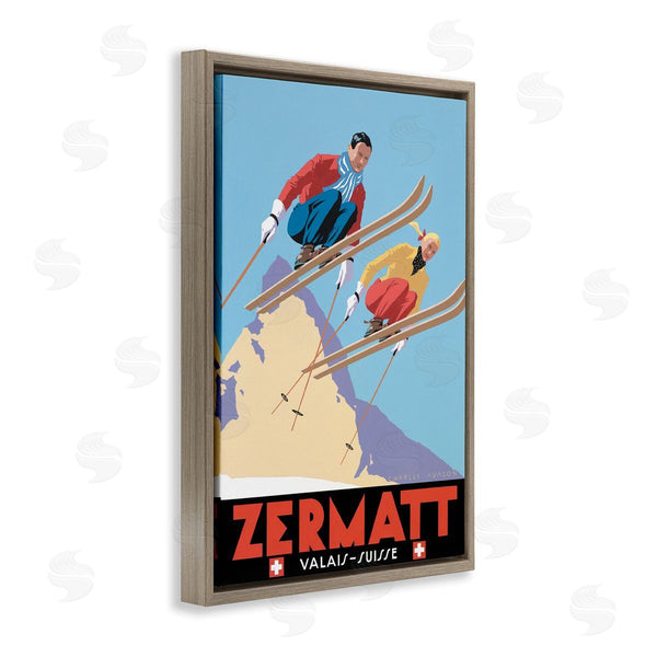 Stupell Industries Vintage Lavoie | Vintage Zermatt Skiing