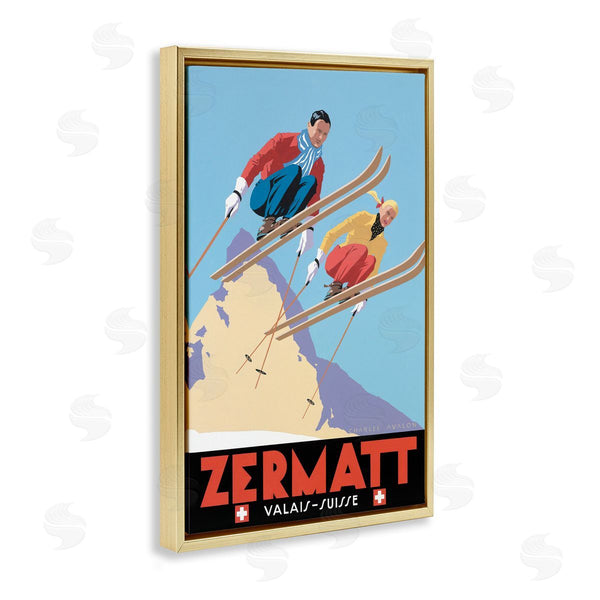 Stupell Industries Vintage Lavoie | Vintage Zermatt Skiing