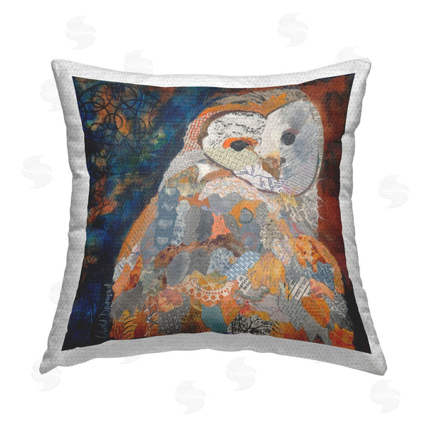 Stupell Industries Violet Davenport | Collage Patterned Owl Printed Throw Pillow