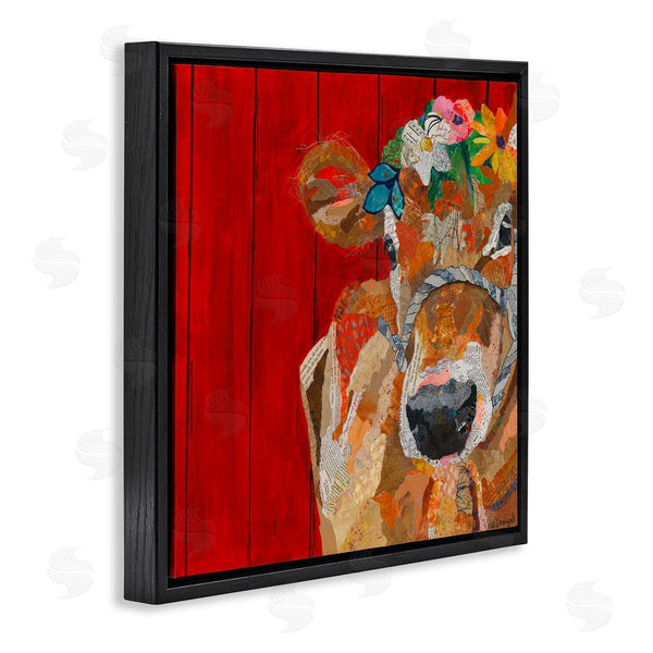 Stupell Industries Violet Davenport | Red Barn Cow Collage