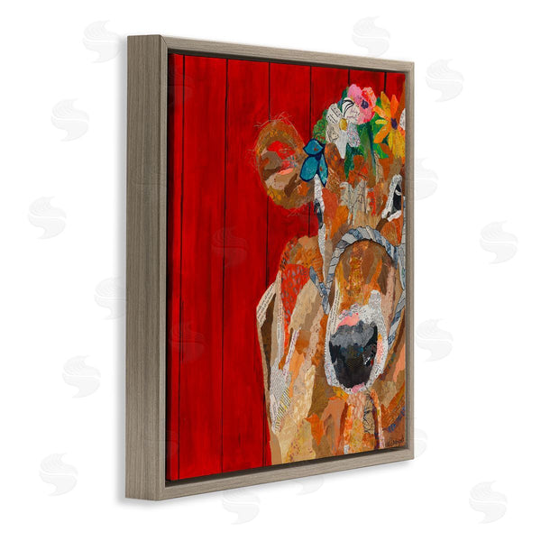 Stupell Industries Violet Davenport | Red Barn Cow Collage