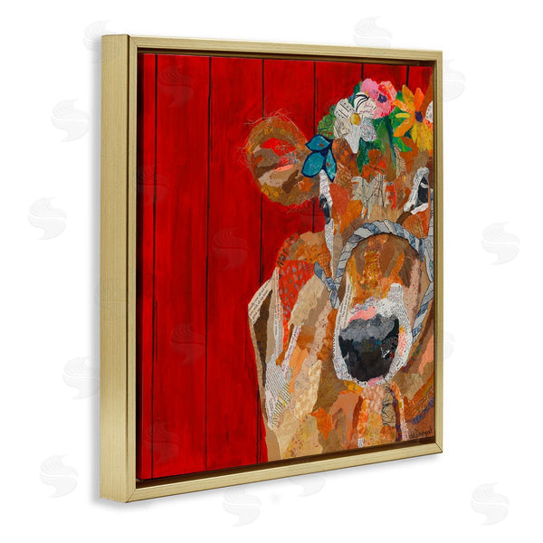 Stupell Industries Violet Davenport | Red Barn Cow Collage