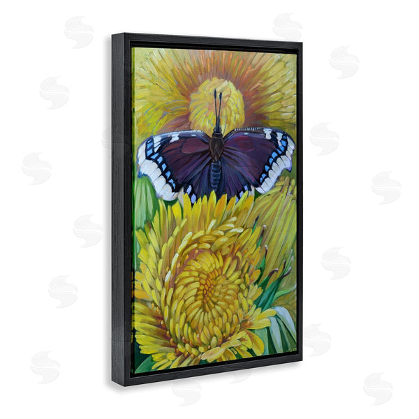 Stupell Industries Violeta Vollmer | Butterfly & Yellow Chrysanthemums