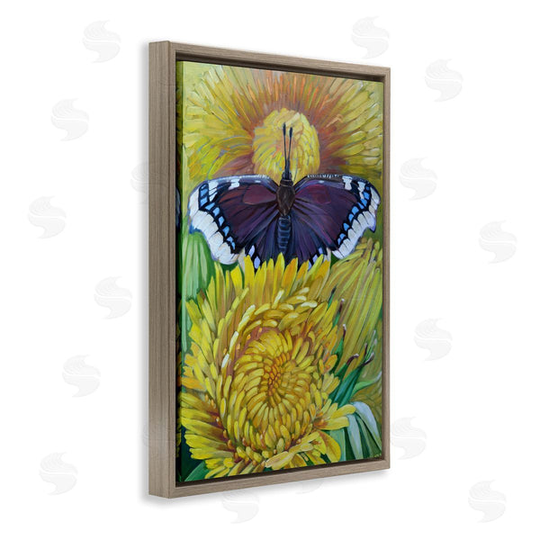 Stupell Industries Violeta Vollmer | Butterfly & Yellow Chrysanthemums