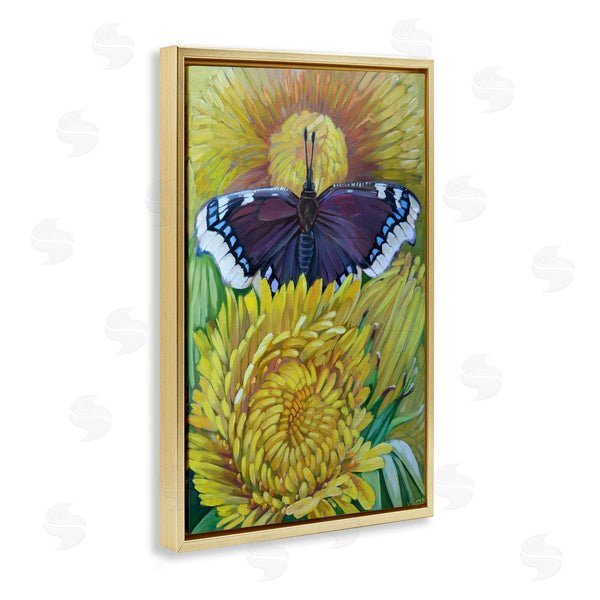Stupell Industries Violeta Vollmer | Butterfly & Yellow Chrysanthemums