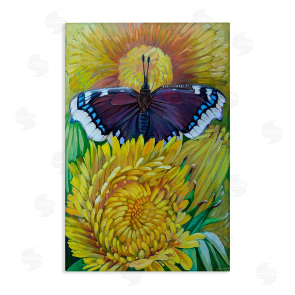 stupell industries Violeta Vollmer | Butterfly & Yellow Chrysanthemums