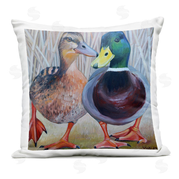 Stupell Industries Violeta Vollmer | Mallard & Brown Ducks Printed Throw Pillow