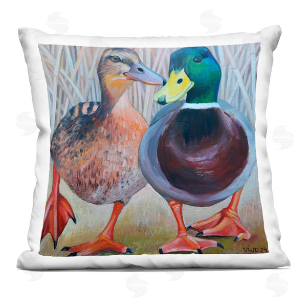 stupell industries Violeta Vollmer | Mallard & Brown Ducks Printed Throw Pillow