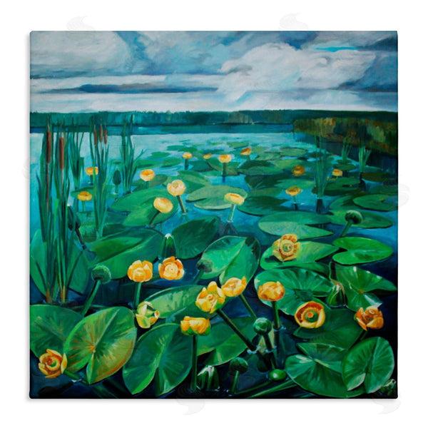 stupell industries Violeta Vollmer | Pond Lilies with Clouds Overhead
